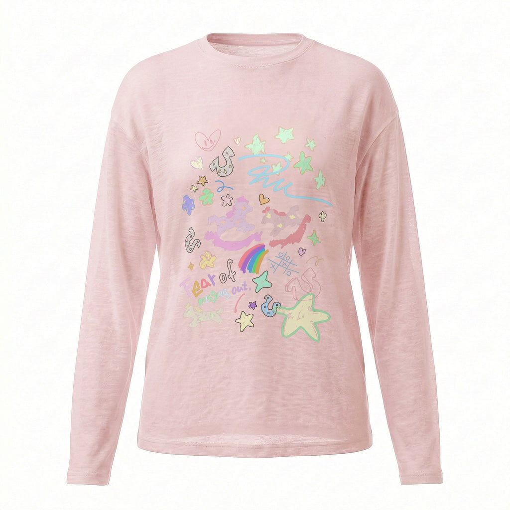 RickyisClown_Painted_Graffiti_Stripe_Stand_Collar_Men's_Lyocell_Blend_Long_Sleeve_T-shirts_MISSTT