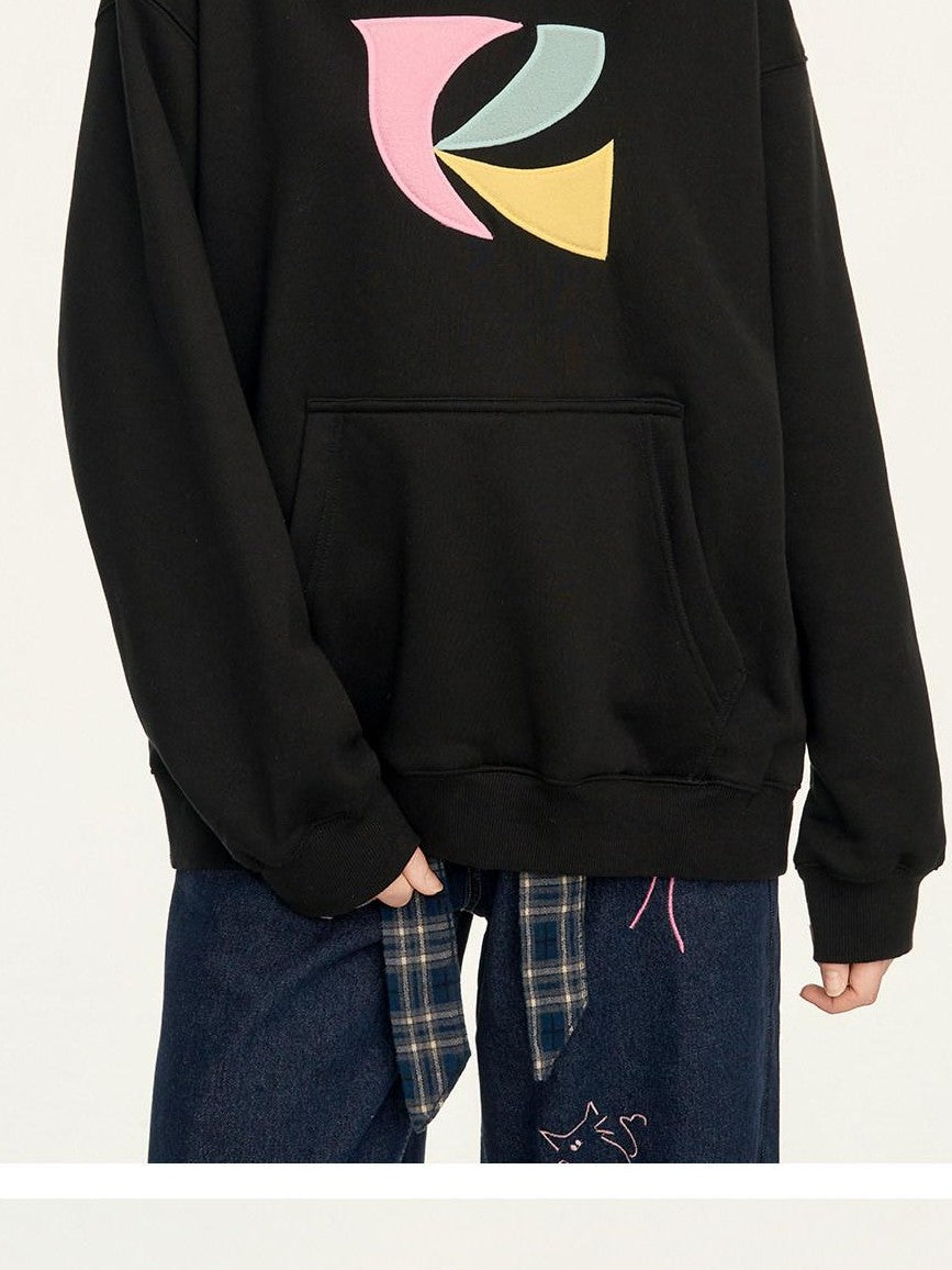 RickyisClown Patch Embroidered Kangaroo Pocket Men's Fleece Pullover Hoodies