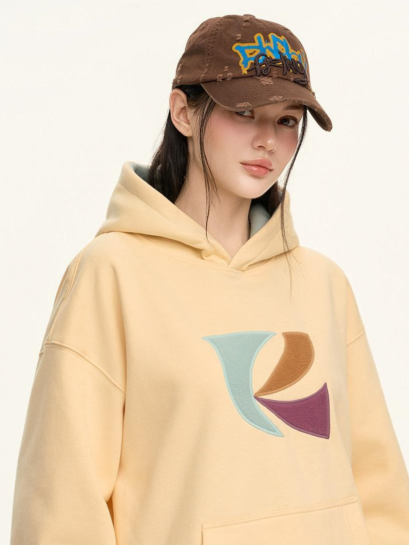 RickyisClown Patch Embroidered Kangaroo Pocket Men's Fleece Pullover Hoodies