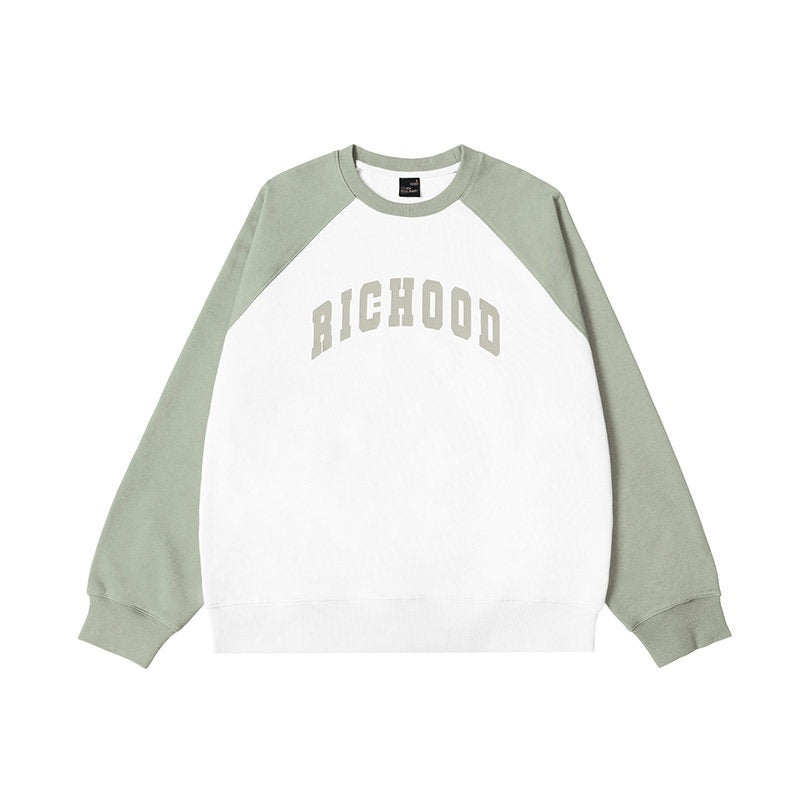 RickyisClown_Patchwork_Colorblock_Raglan_Crewneck_Men's_Cotton_Pullover_Hoodies_MISSTT