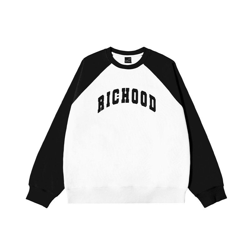 RickyisClown_Patchwork_Colorblock_Raglan_Crewneck_Men's_Cotton_Pullover_Hoodies_MISSTT