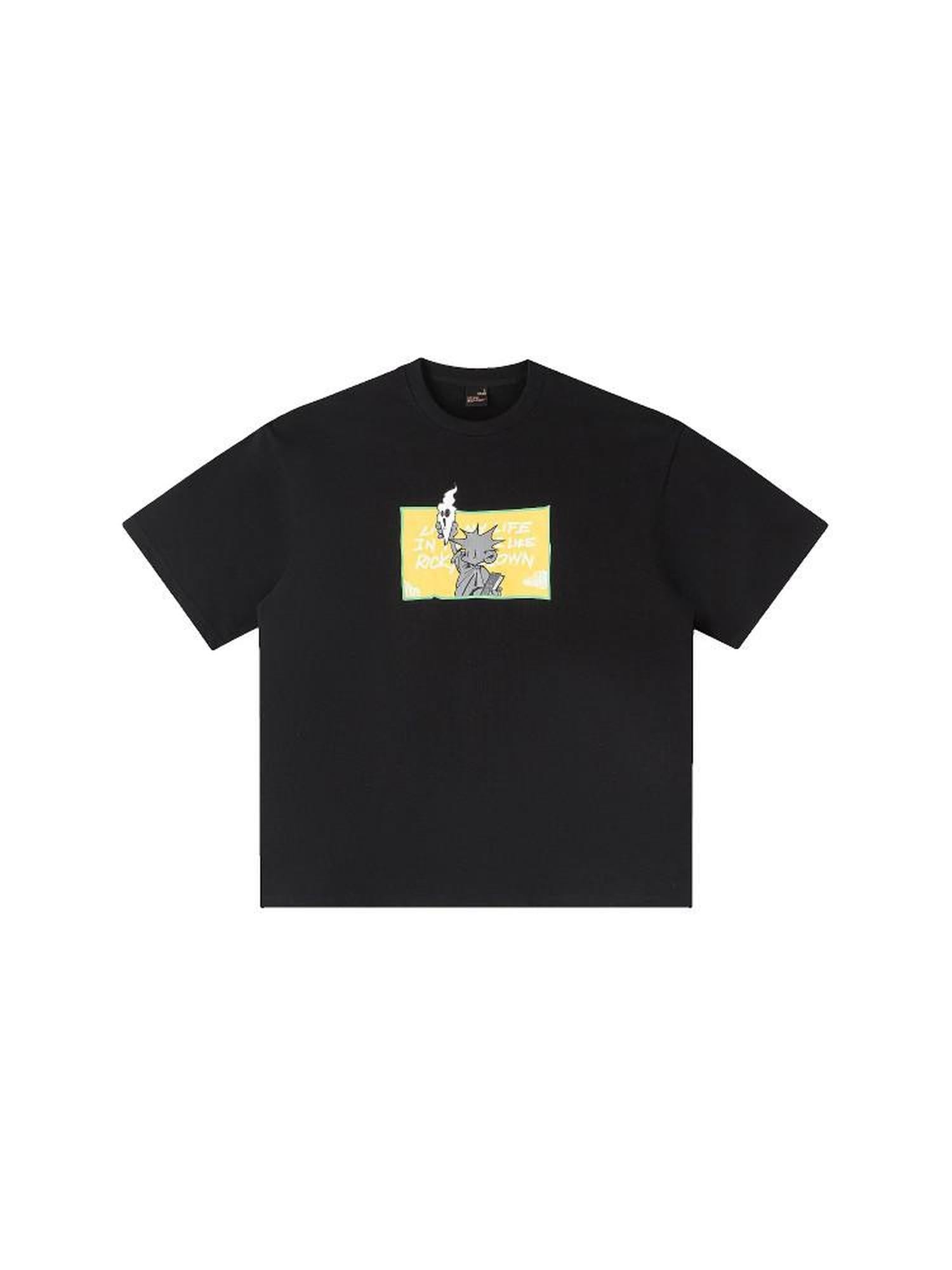 Pineapple Cartoon Print Cooling Men's Cotton Short Sleeve T-shirts