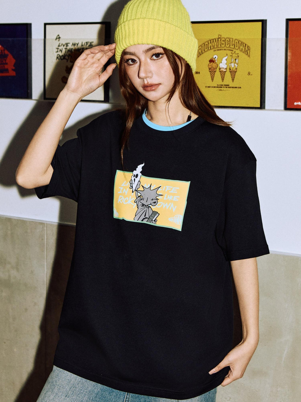 Pineapple Cartoon Print Cooling Men's Cotton Short Sleeve T-shirts