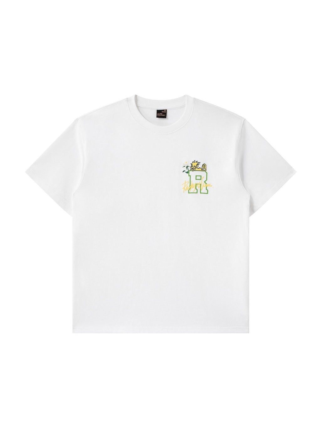 RickyisClown Pineapple Floral Loose Fit Embroidered Men's Cotton Short Sleeve T-shirts