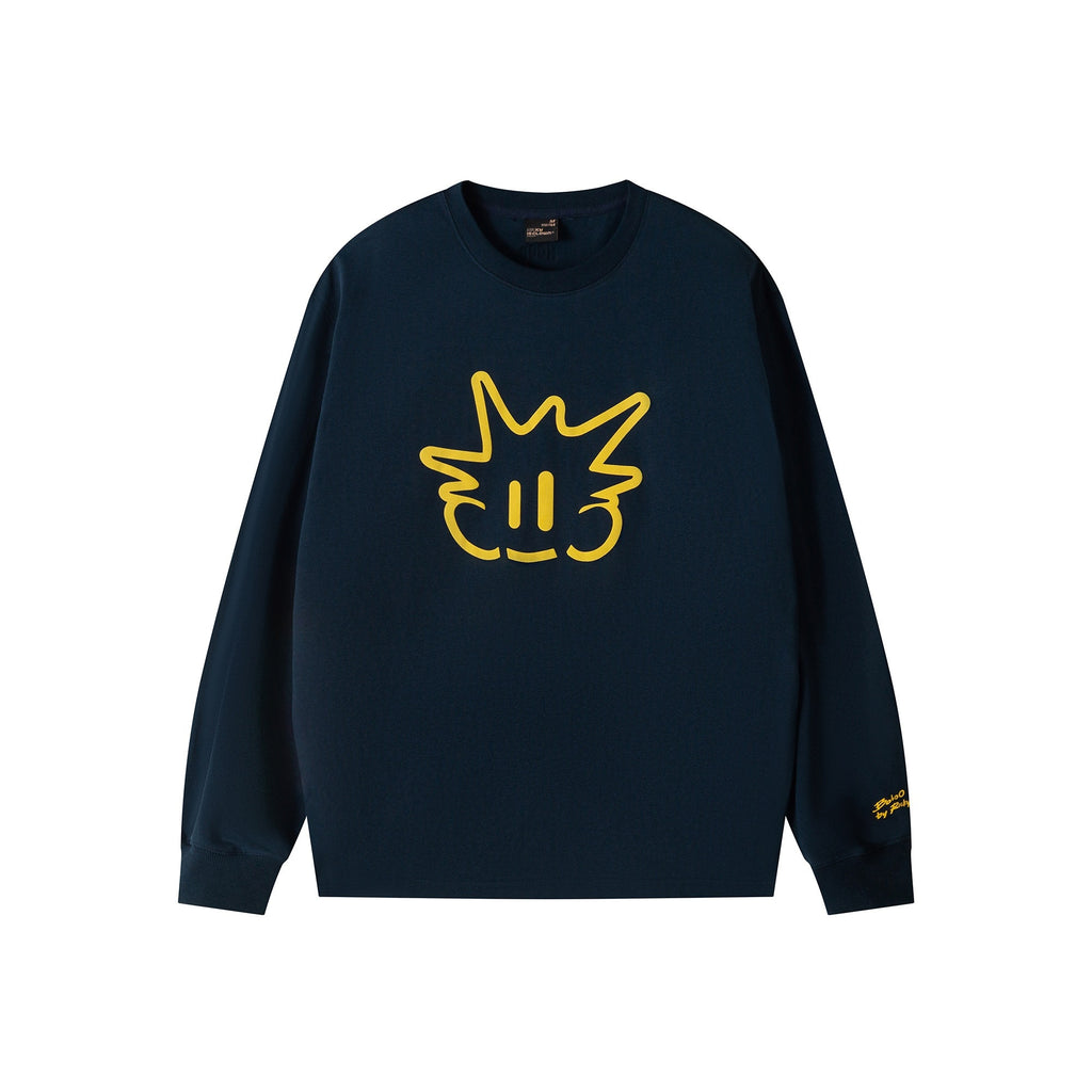 RickyisClown_Pineapple_Head_Printed_Cartoon_Men's_Cotton_Polyester_Blend_Long_Sleeve_T-shirts_MISSTT