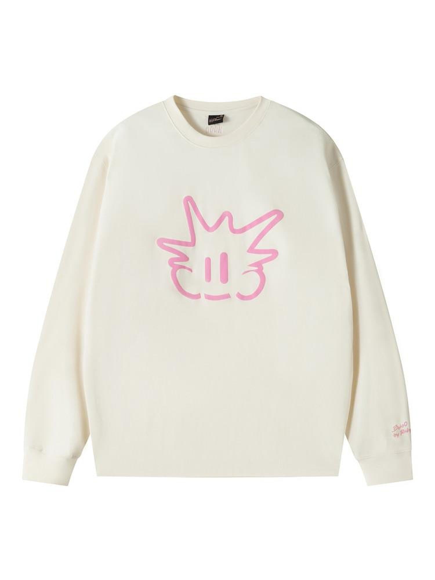 RickyisClown Pineapple Head Printed Cartoon Men's Cotton Polyester Blend Long Sleeve T-shirts
