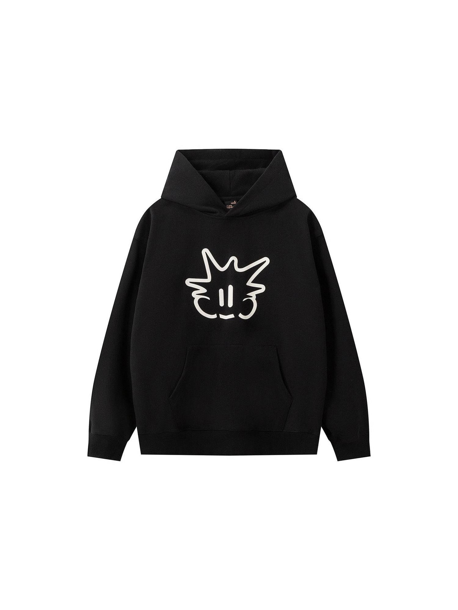 RickyisClown Pineapple Knit Hooded Loose Fit American Streetwear Men's Pullover Hoodies