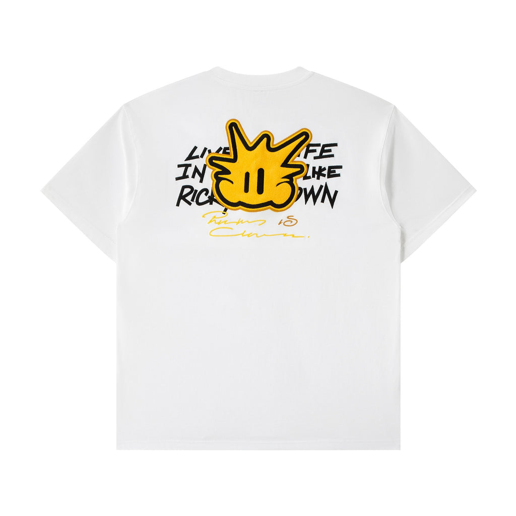 RickyisClown_Pineapple_Patch_Embroidered_Letter_Cartoon_Men's_Cotton_Short_Sleeve_T-shirts_MISSTT
