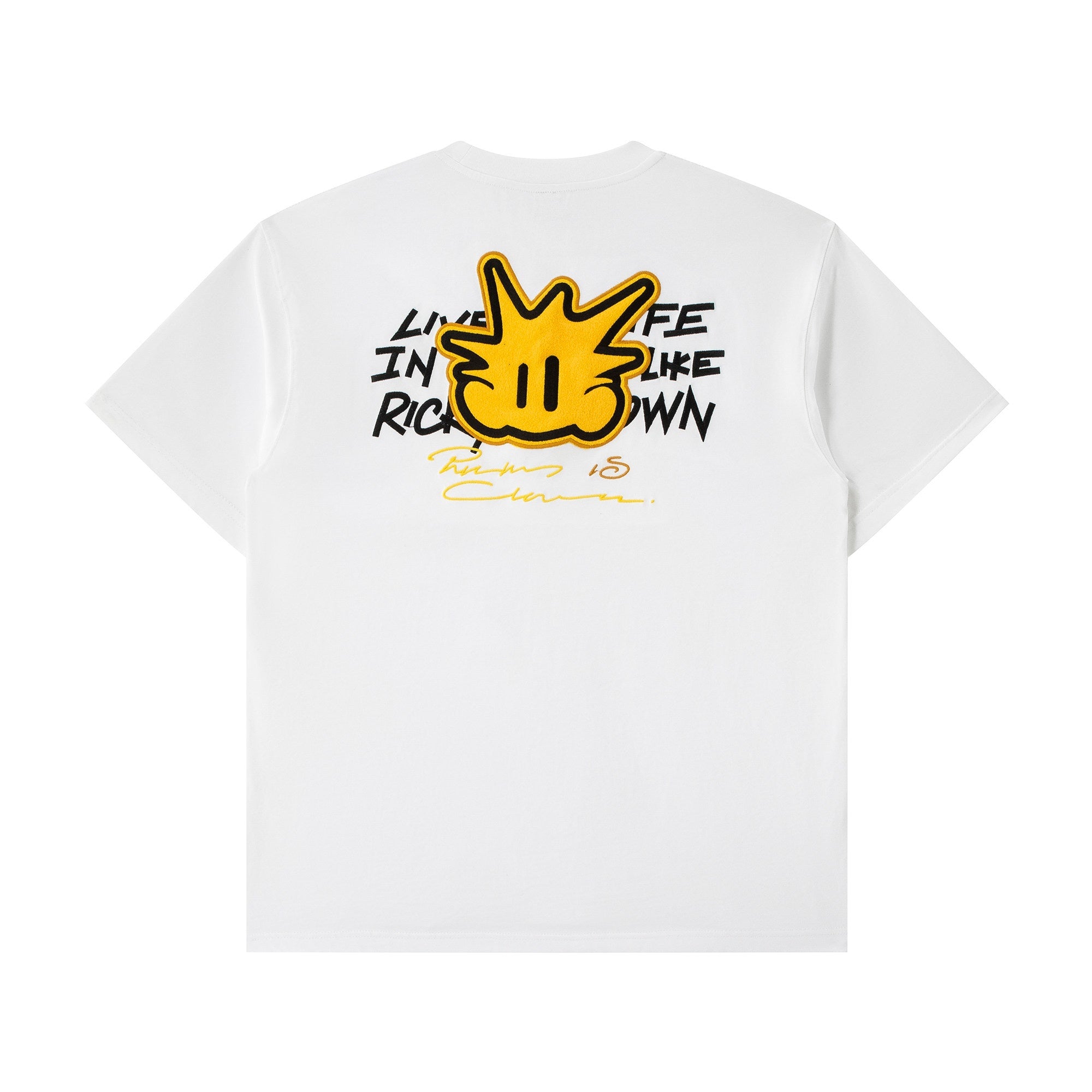 RickyisClown_Pineapple_Patch_Embroidered_Letter_Cartoon_Men's_Cotton_Short_Sleeve_T-shirts_MISSTT