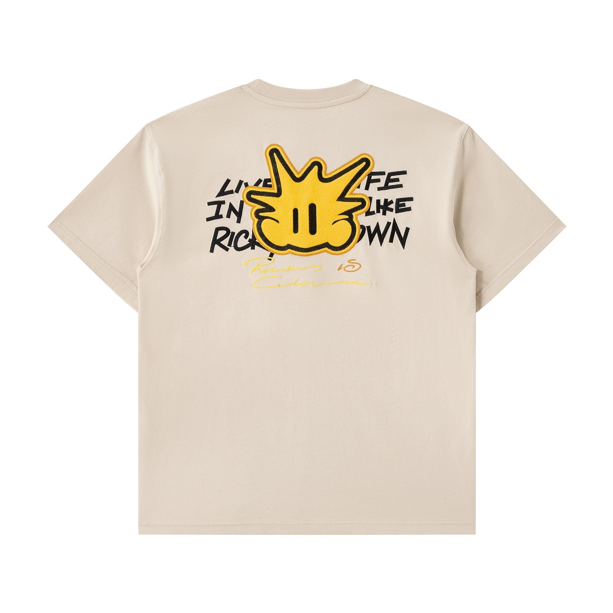 RickyisClown_Pineapple_Patch_Embroidered_Letter_Cartoon_Men's_Cotton_Short_Sleeve_T-shirts_MISSTT