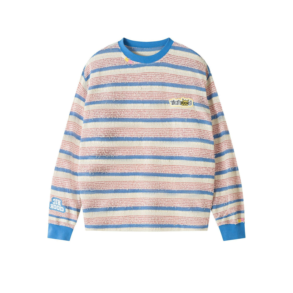 RickyisClown_Pineapple_Print_Colorblock_Striped_Men's_Lightweight_Long_Sleeve_T-shirts_MISSTT