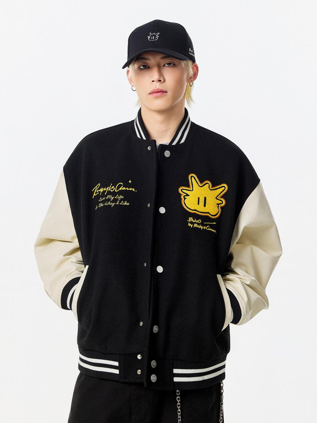 RickyisClown Pineapple Terry Embroidered Ribbed Hem Men's Polyester Baseball Jerseys