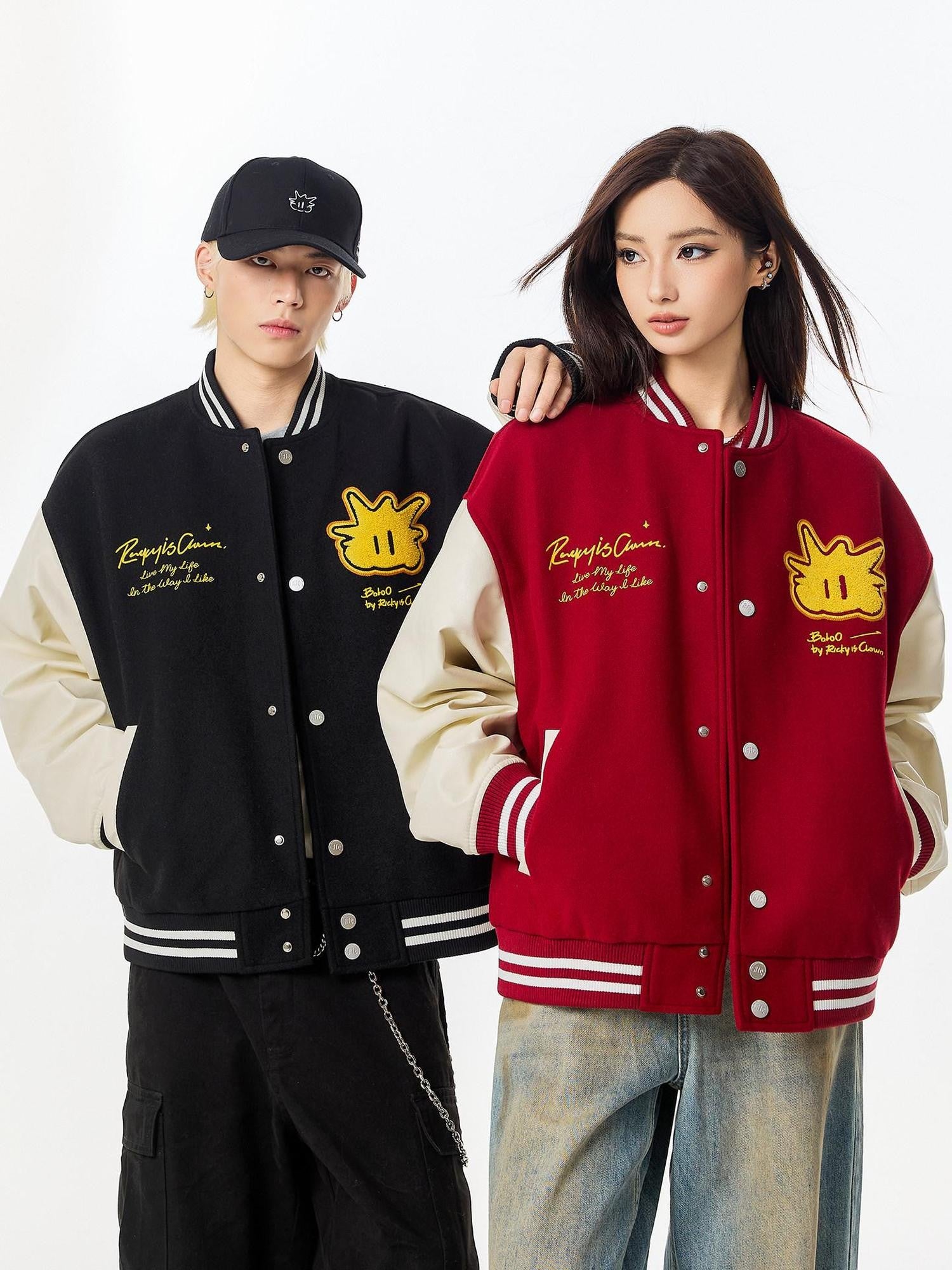 RickyisClown Pineapple Terry Embroidered Ribbed Hem Men's Polyester Baseball Jerseys