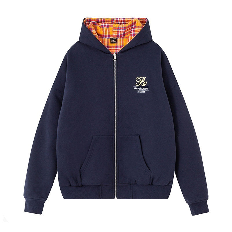 RickyisClown_Plaid_Reversible_Hooded_Relaxed_Fit_Men's_Cotton_Blend_Cardigans_MISSTT