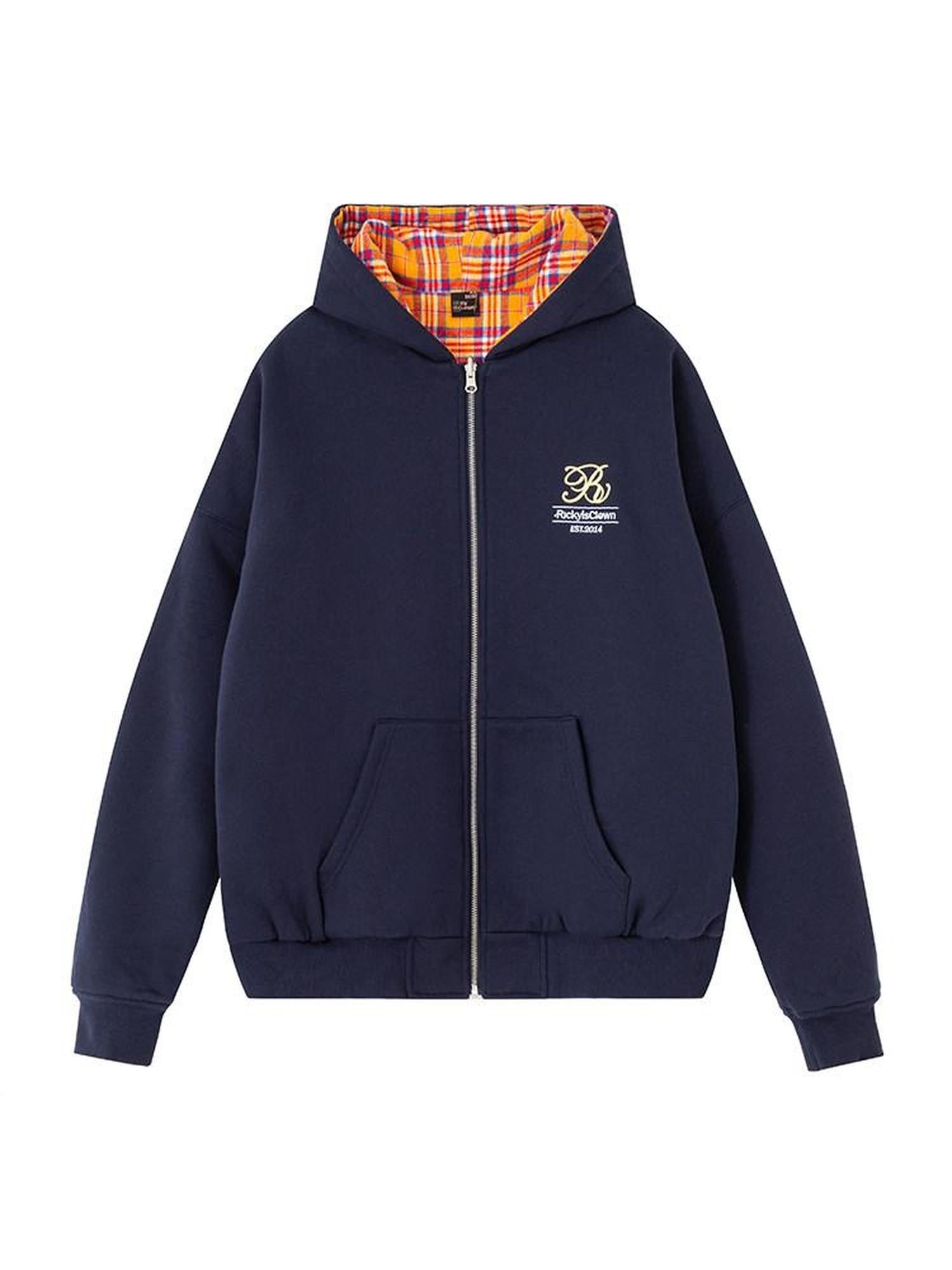 RickyisClown Plaid Reversible Hooded Relaxed Fit Men's Cotton Blend Cardigans