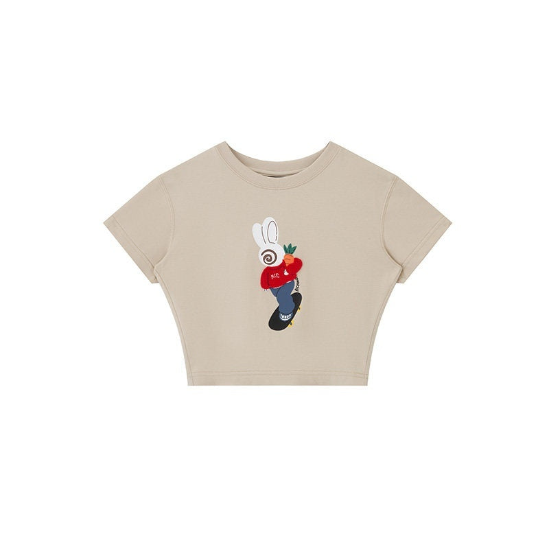 RickyisClown_Playful_Rabbit_Print_Cooling_Loose_Fit_Men's_Cotton_Blend_Short_Sleeve_T-shirts_MISSTT