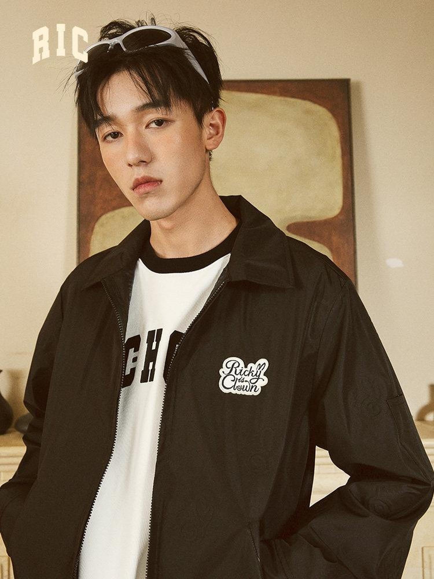 RickyisClown Rabbit Embossed Imprint Motif American Style Men's Coach Jackets