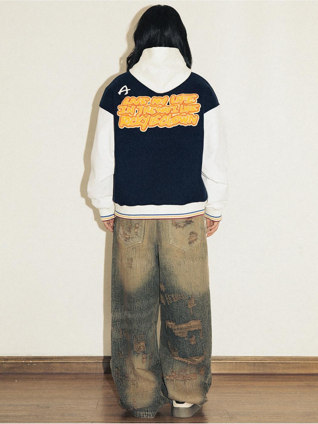 RickyisClown Rainbow Embroidered Four Leaf Clover Loose Fit Men's Polyester Baseball Jerseys