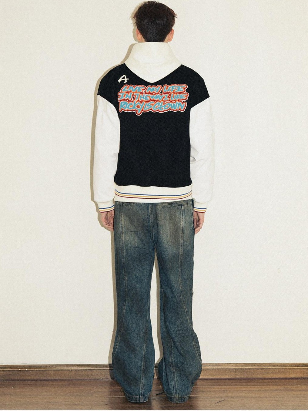 RickyisClown Rainbow Embroidered Four Leaf Clover Loose Fit Men's Polyester Baseball Jerseys
