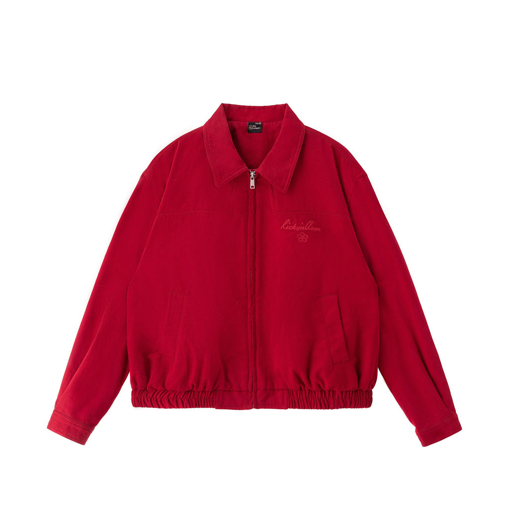 RickyisClown_Red_Floral_Print_Rib_Hem_Baseball_Collar_Loose_Men's_Cotton_Harrington_Jackets_MISSTT