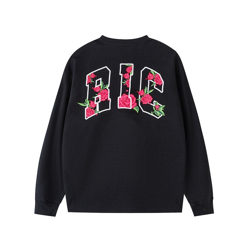 RickyisClown_Rose_Embroidered_Slim_Fit_Men's_Cotton_Blend_Long_Sleeve_T-shirts_MISSTT