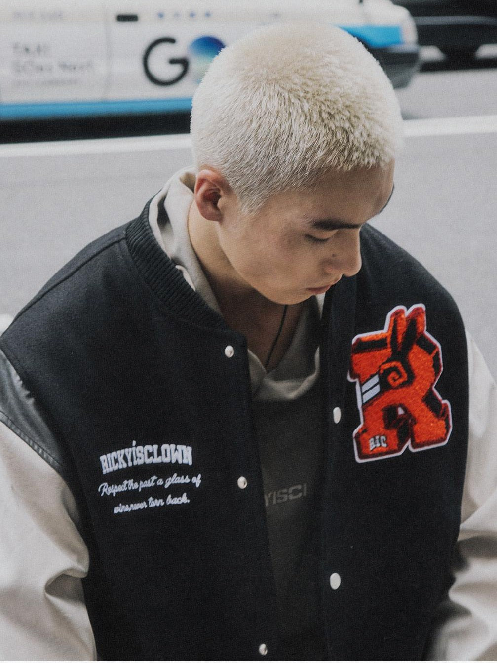 RickyisClown Rugby Rabbit Baseball Collar Oversized Men's Polyester Puffer Jackets