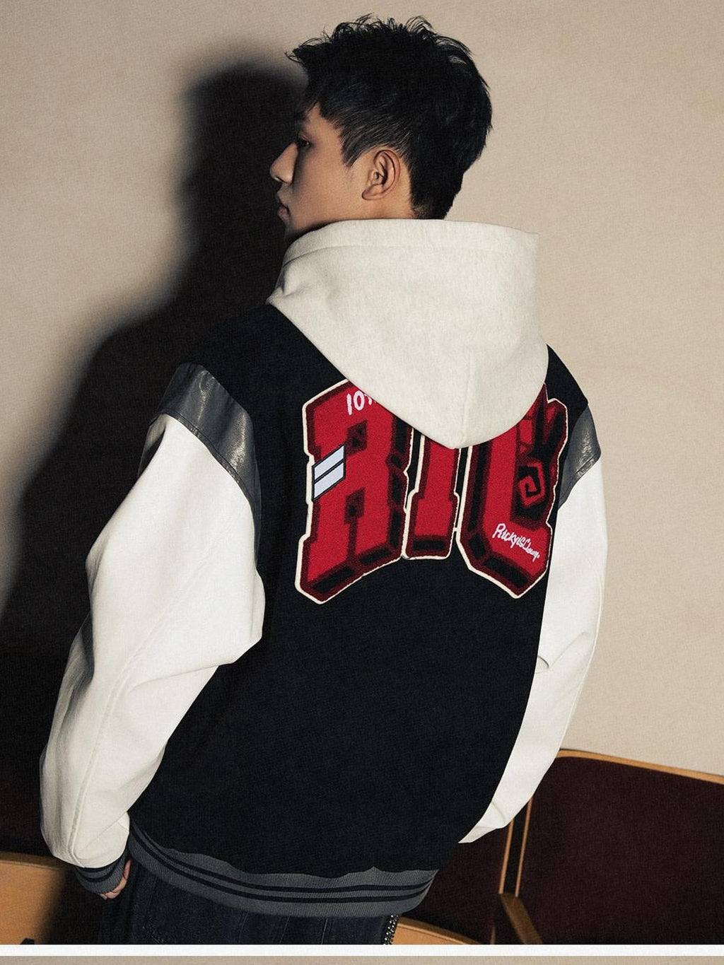 RickyisClown Rugby Rabbit Baseball Collar Oversized Men's Polyester Puffer Jackets