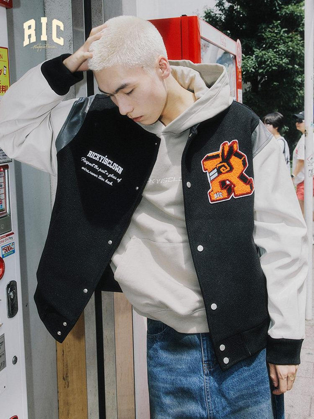 RickyisClown Rugby Rabbit Baseball Collar Oversized Men's Polyester Puffer Jackets