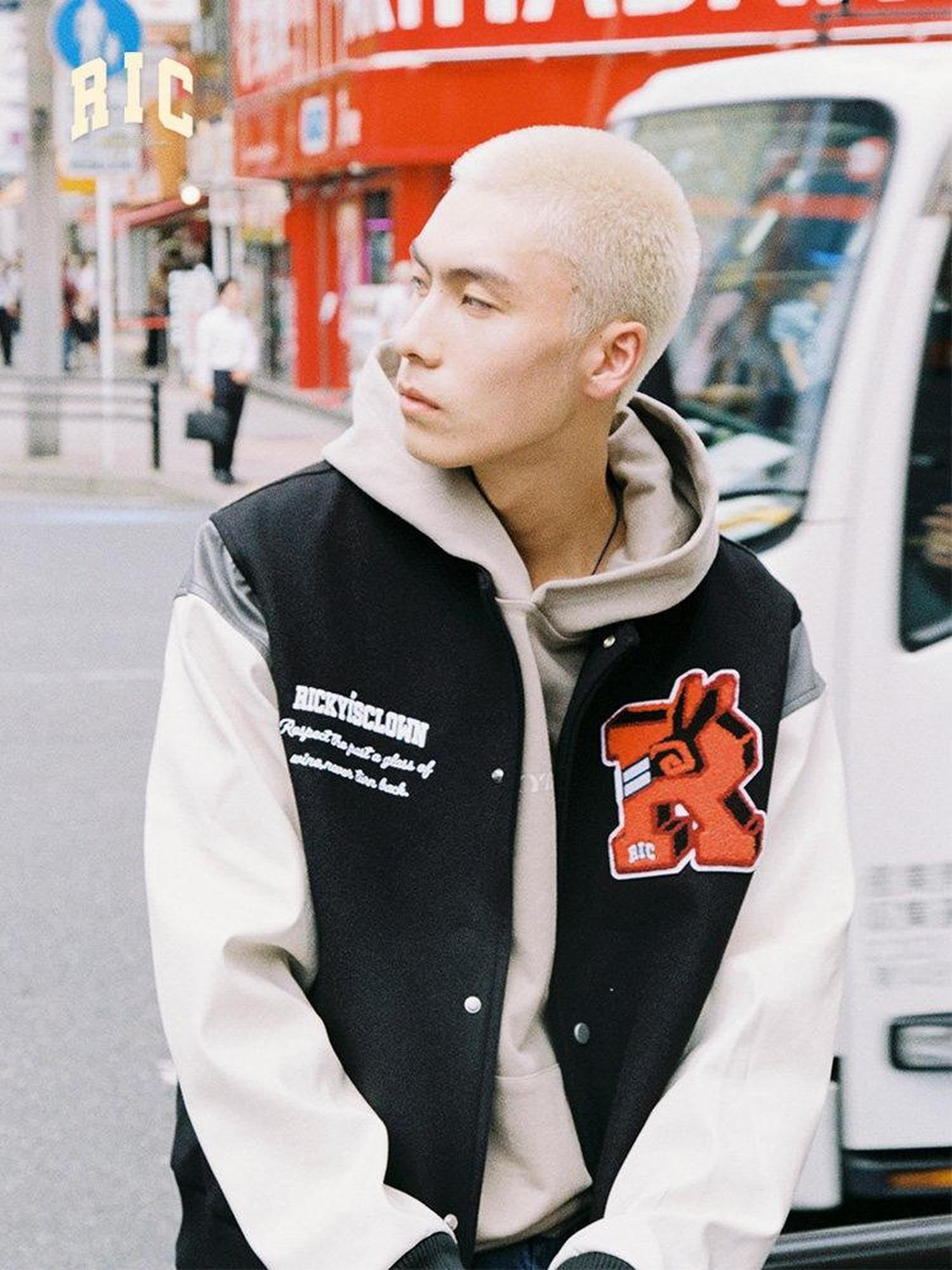 RickyisClown Rugby Rabbit Baseball Collar Oversized Men's Polyester Puffer Jackets