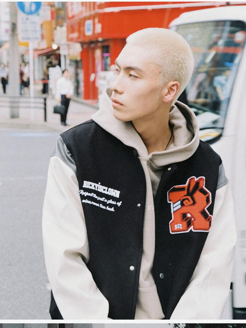 RickyisClown Rugby Rabbit Baseball Collar Oversized Men's Polyester Puffer Jackets