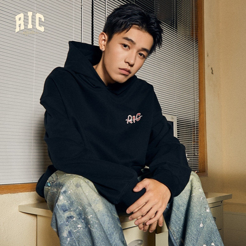 RickyisClown_Snow_Mountain_Letter_Print_Casual_Loose_Men's_Pullover_Hoodies_MISSTT