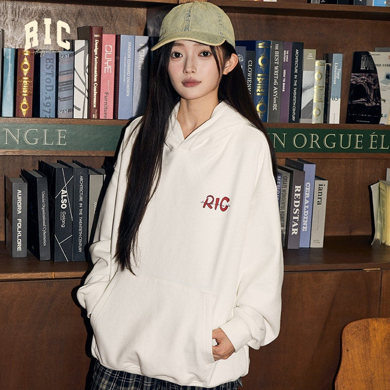 RickyisClown_Snow_Mountain_Letter_Print_Casual_Loose_Men's_Pullover_Hoodies_MISSTT
