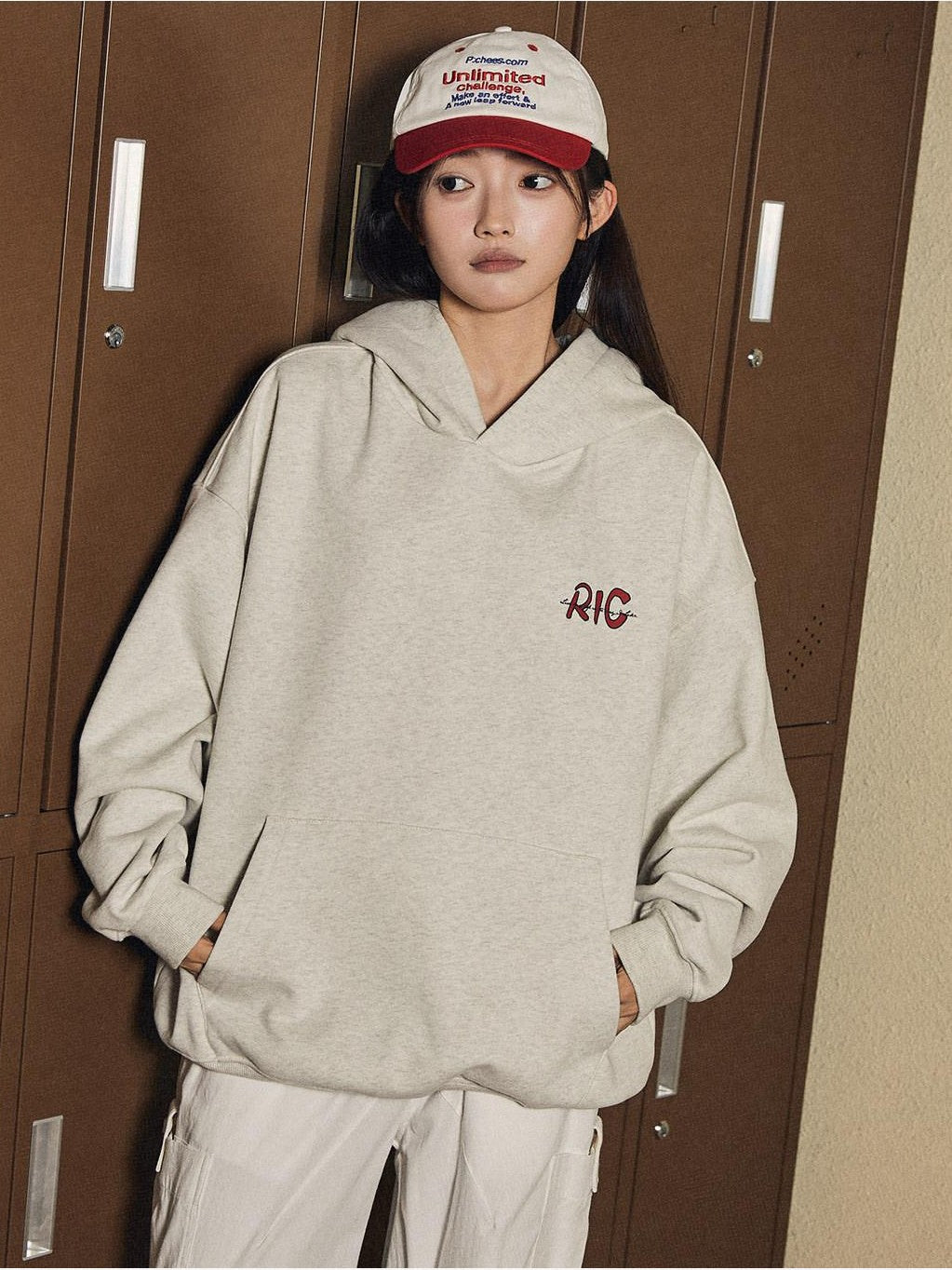 RickyisClown Snow Mountain Letter Print Casual Loose Men's Pullover Hoodies