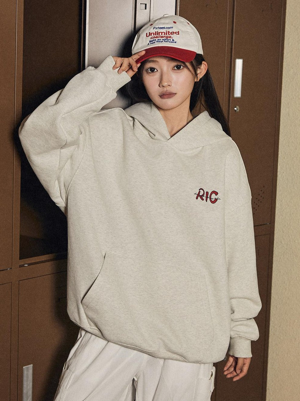 RickyisClown Snow Mountain Letter Print Casual Loose Men's Pullover Hoodies