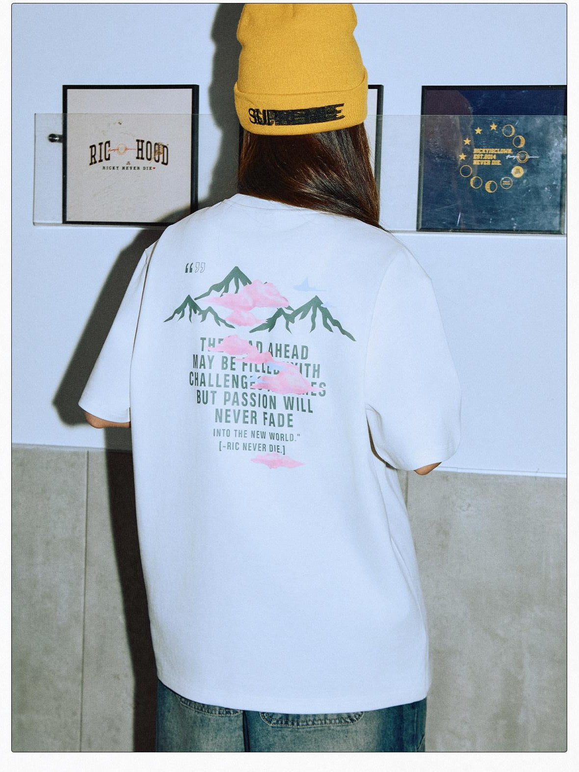 RickyisClown Snowcloud Pink Cartoon Print Cooling Men's Cotton Blend Short Sleeve T-shirts