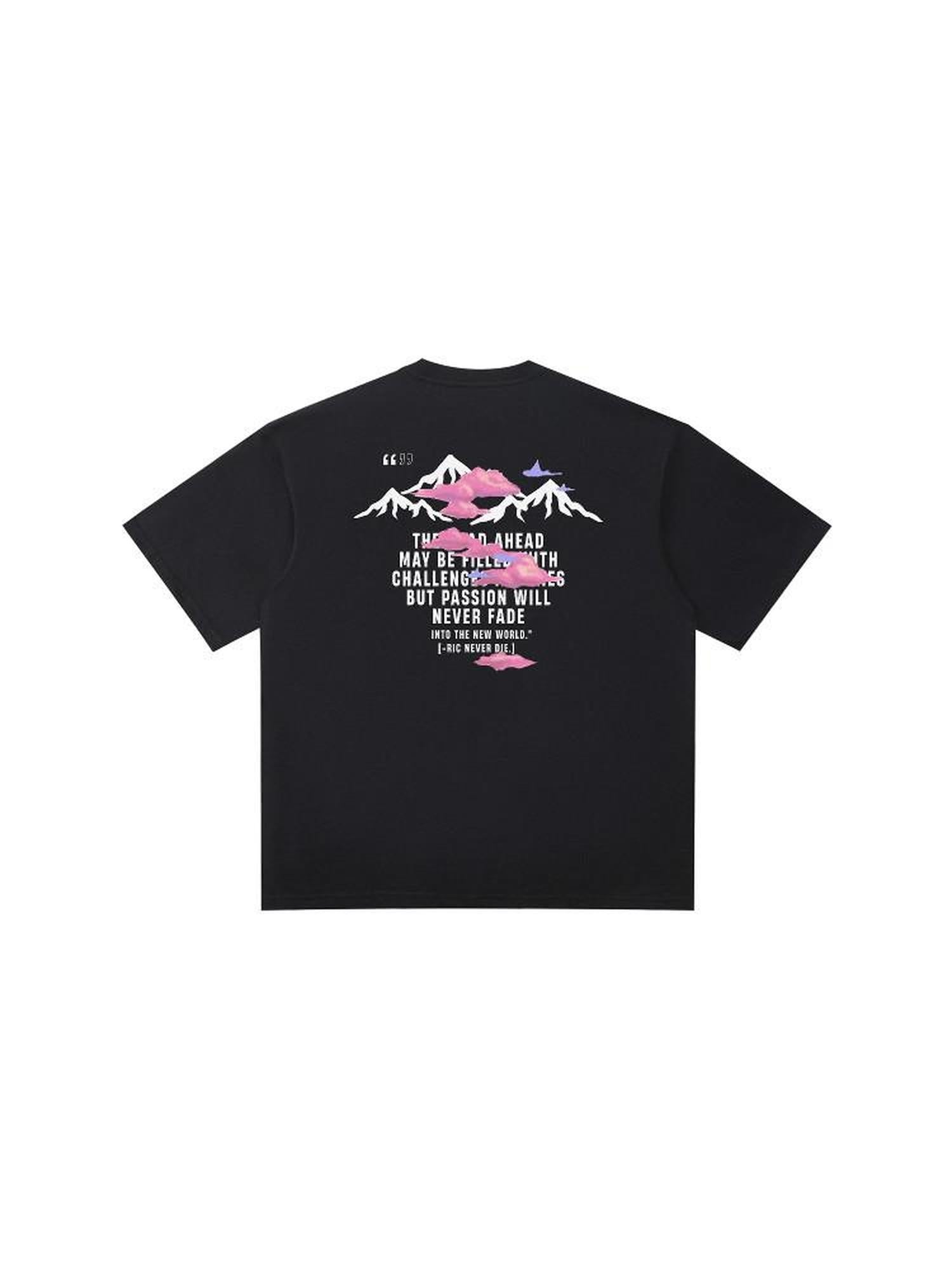 RickyisClown Snowcloud Pink Cartoon Print Cooling Men's Cotton Blend Short Sleeve T-shirts