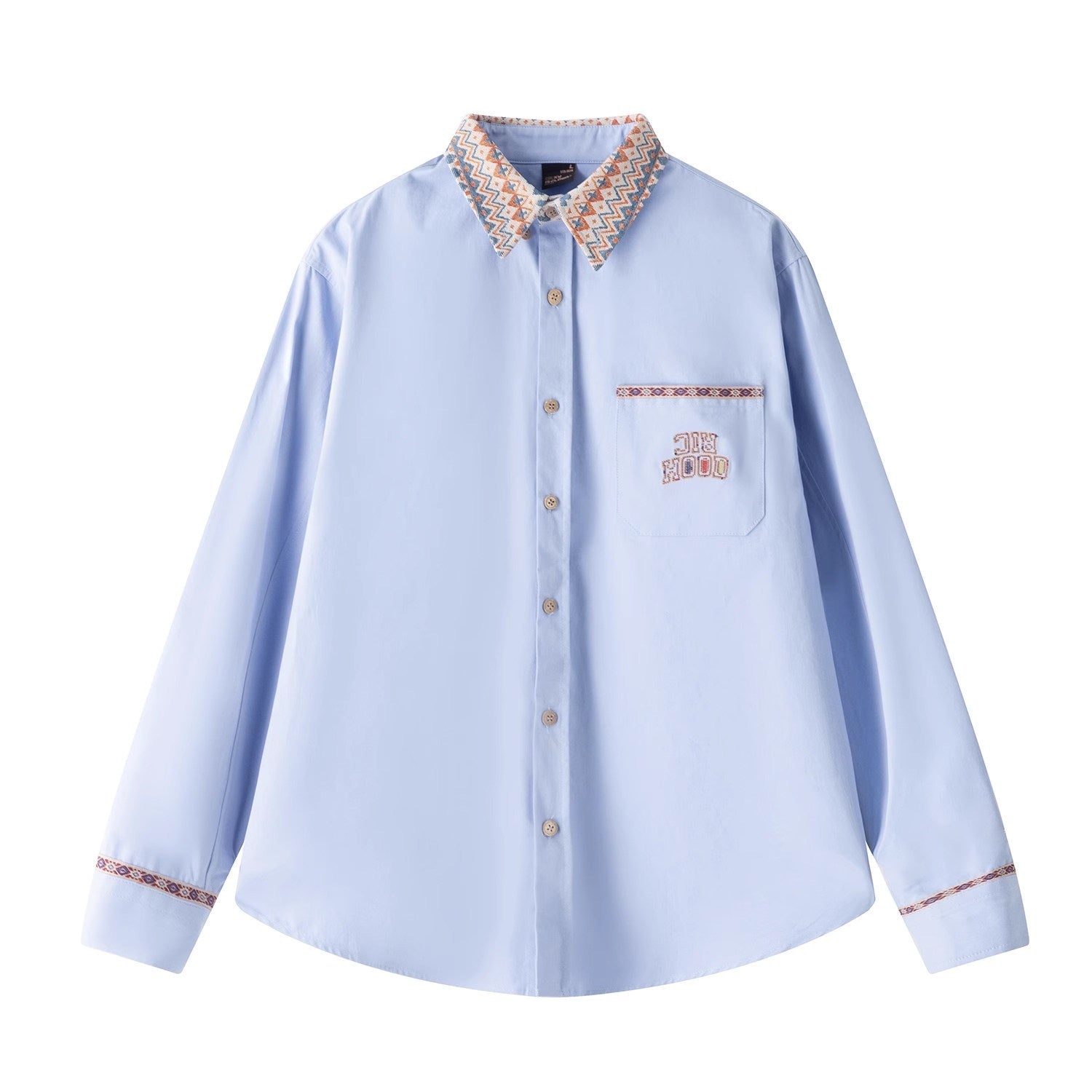 RickyisClown_Solid_Ethnic_Loose_Fit_Men's_Cotton_Breathable_Long_Sleeve_Button_Casual_Shirts_MISSTT