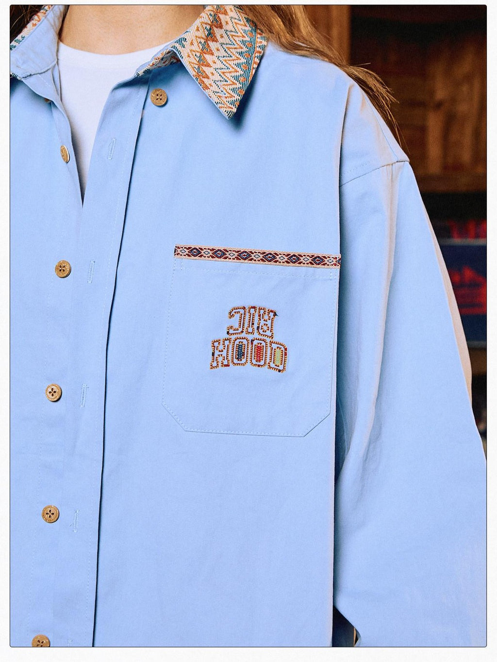 RickyisClown Solid Ethnic Loose Fit Men's Cotton Breathable Long Sleeve Button Casual Shirts
