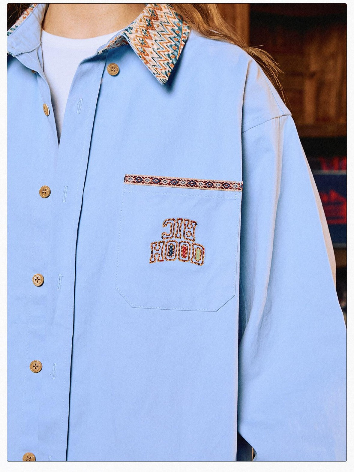 RickyisClown Solid Ethnic Loose Fit Men's Cotton Breathable Long Sleeve Button Casual Shirts