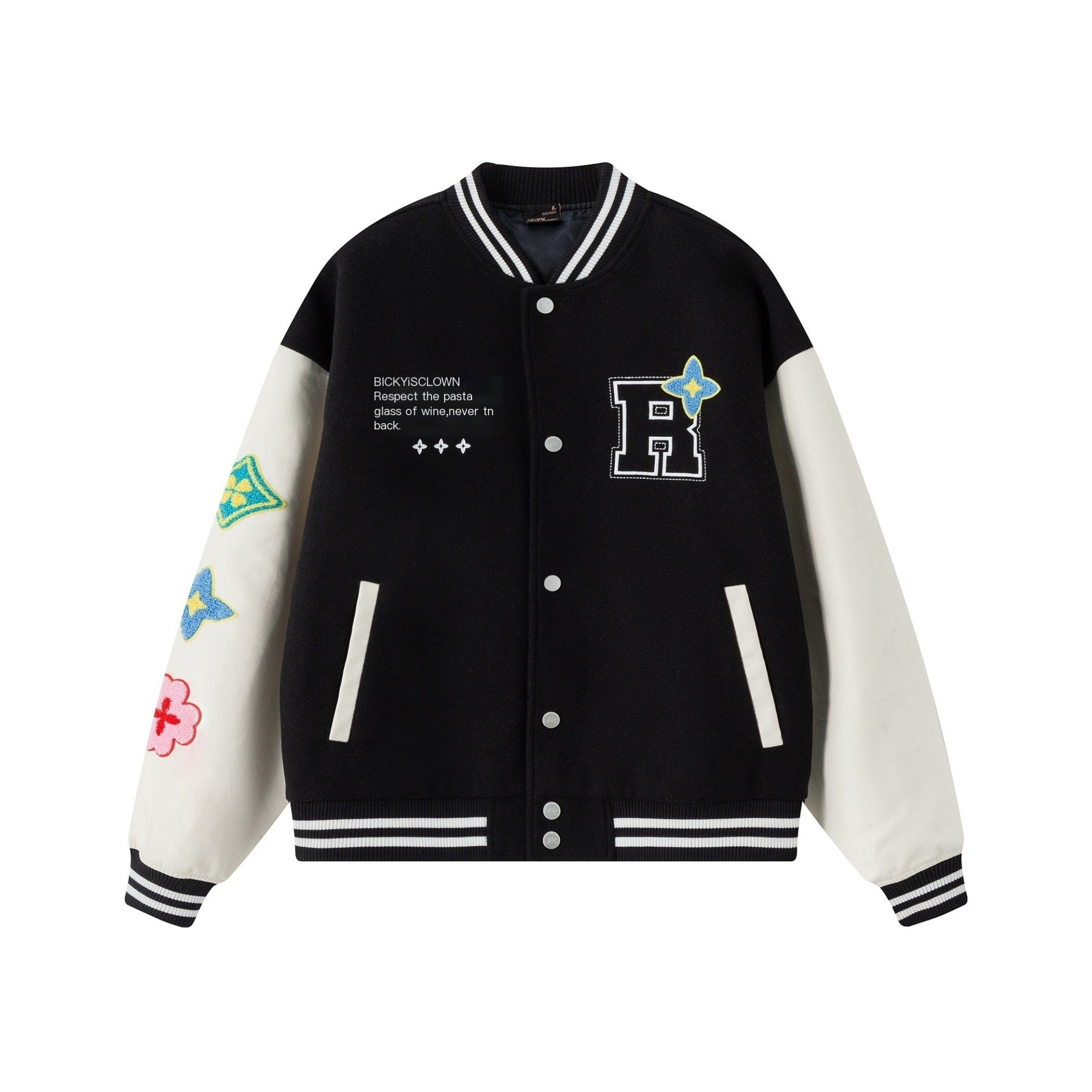 RickyisClown_Star_Floral_Terry_Embroidery_Letter_Ribbed_Hem_Men's_Polyester_Baseball_Jerseys_MISSTT