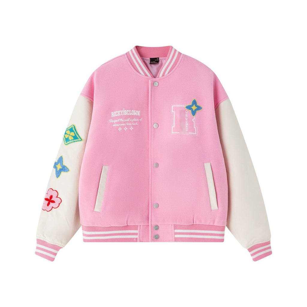 RickyisClown_Star_Floral_Terry_Embroidery_Letter_Ribbed_Hem_Men's_Polyester_Baseball_Jerseys_MISSTT