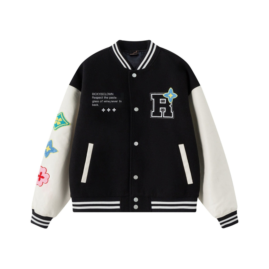 RickyisClown_Star_Floral_Terry_Embroidery_Letter_Ribbed_Hem_Men's_Polyester_Baseball_Jerseys_MISSTT