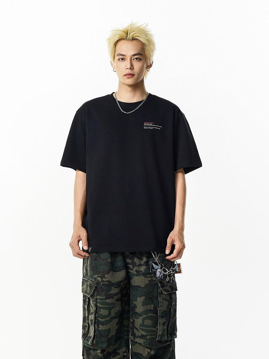 RickyisClown Streetwear American Oversized Men's Pure Cotton Short Sleeve T-shirts