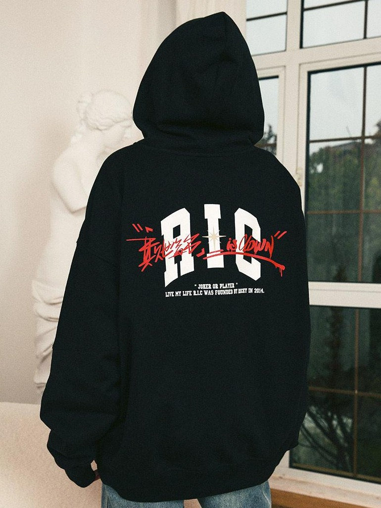 RickyisClown Streetwear Oversized Long Sleeve American Men's Pullover Hoodies