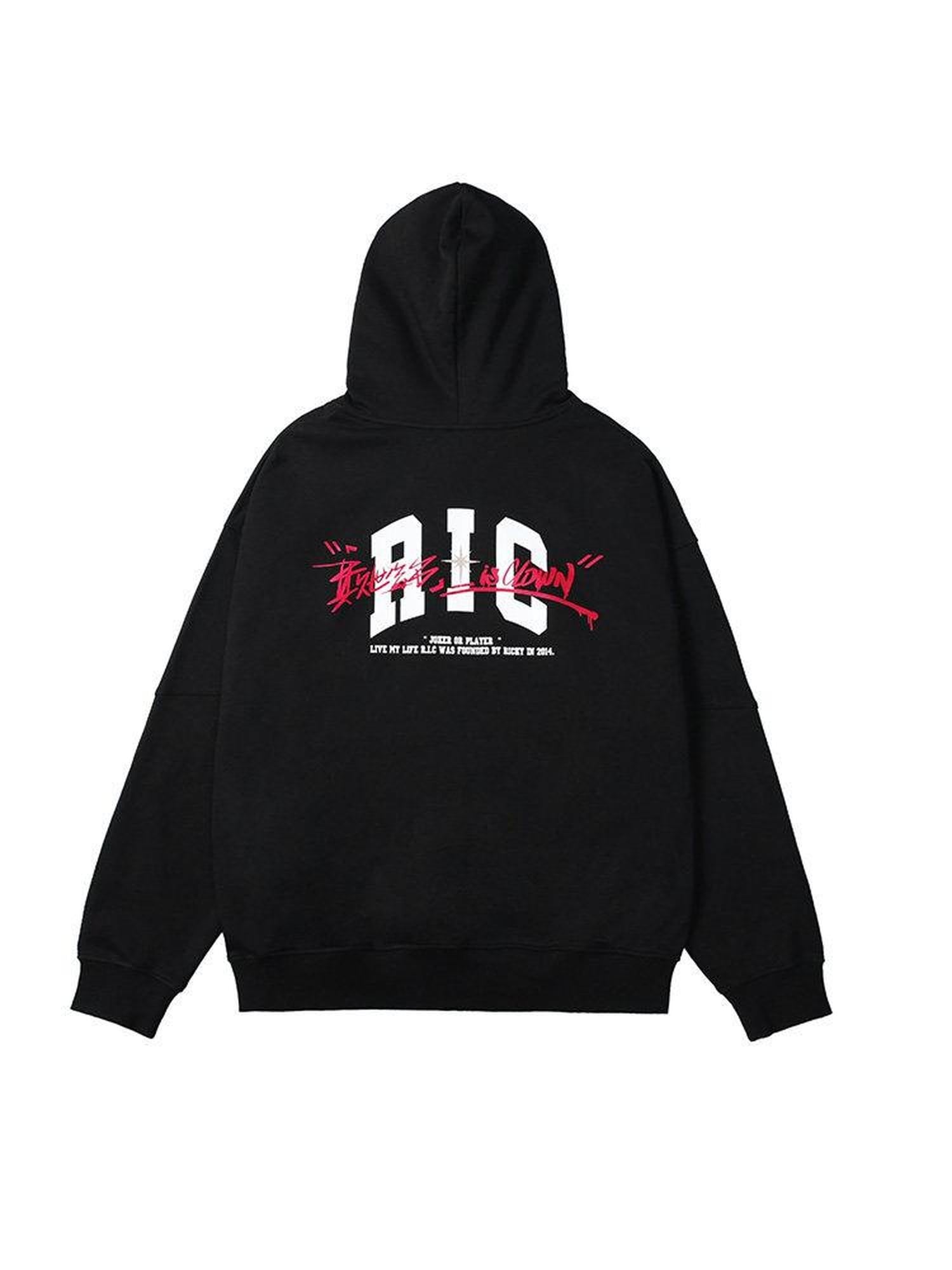 RickyisClown Streetwear Oversized Long Sleeve American Men's Pullover Hoodies