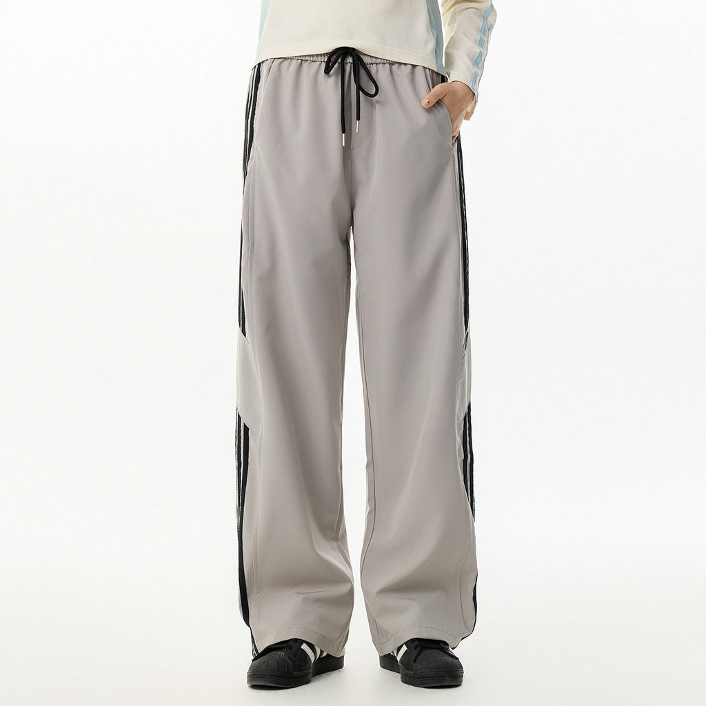 RickyisClown_Striped_Breathable_Elastic_Waist_Midrise_Men's_Polyester_Straight-leg_Pants_MISSTT