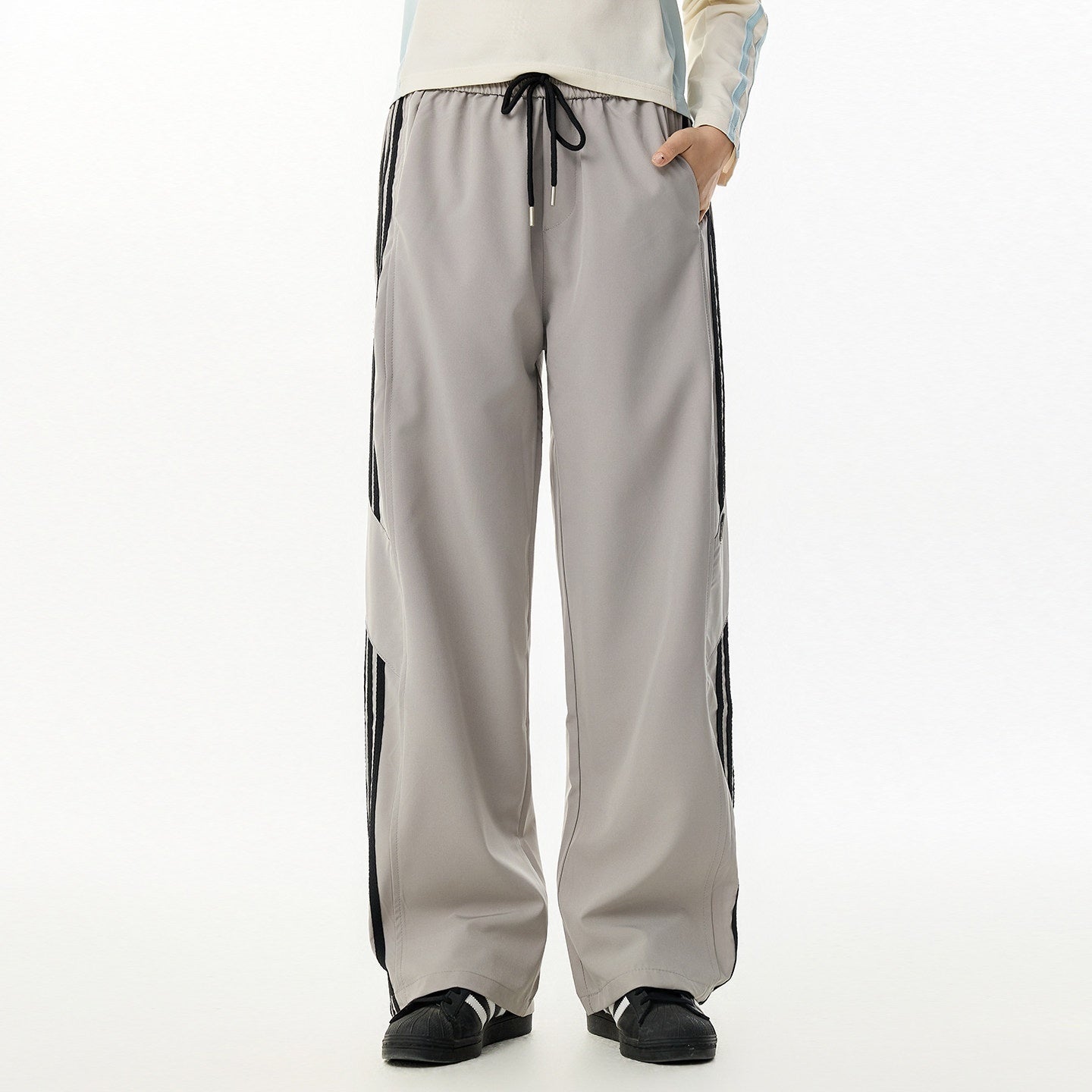 RickyisClown_Striped_Breathable_Elastic_Waist_Midrise_Men's_Polyester_Straight-leg_Pants_MISSTT