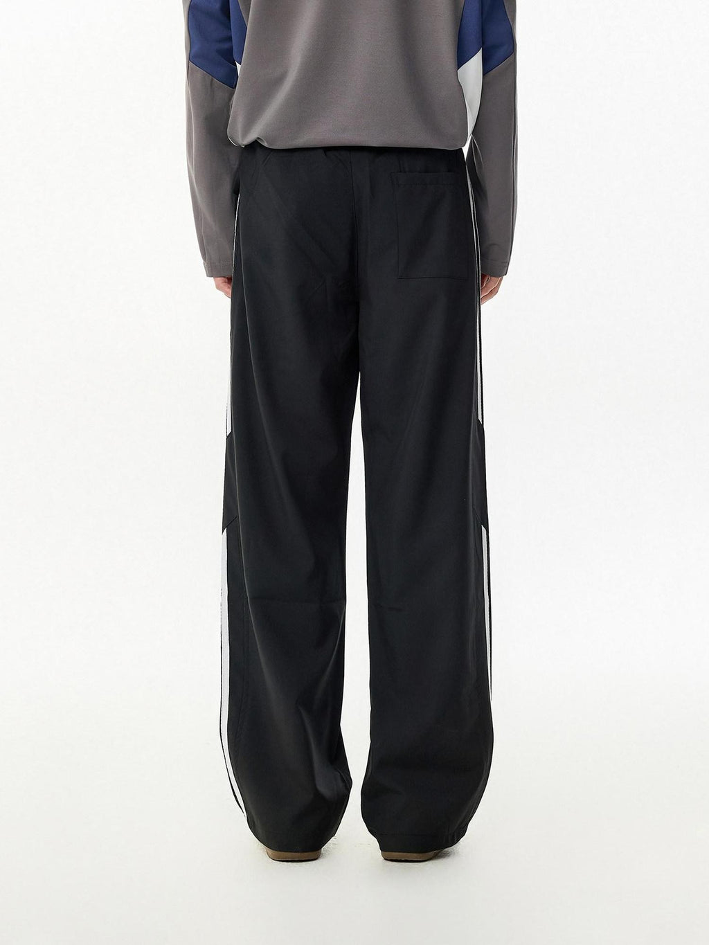 RickyisClown Striped Breathable Elastic Waist Midrise Men's Polyester Straight-leg Pants