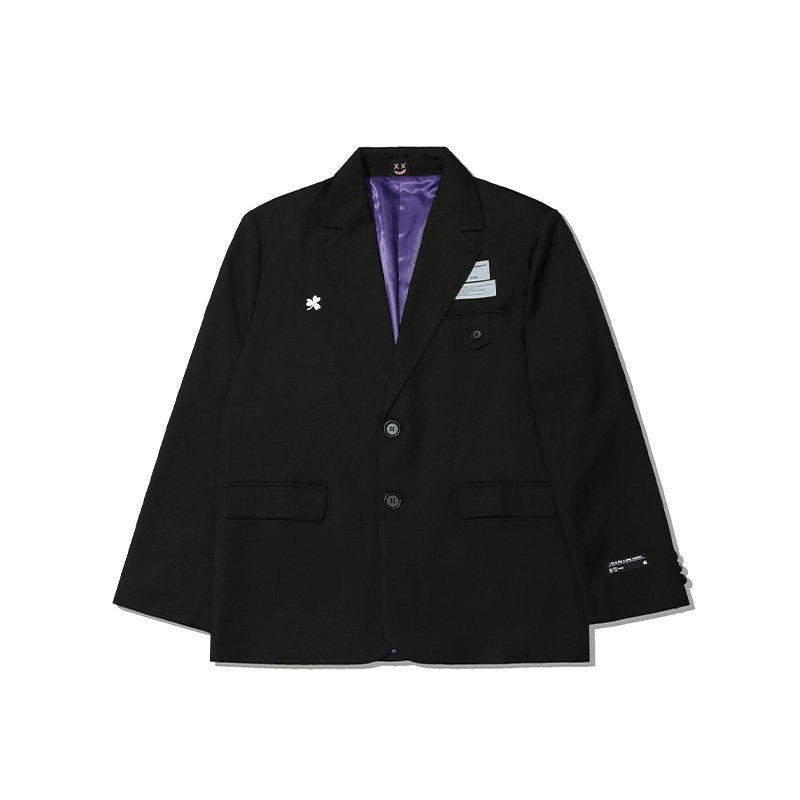 RickyisClown_Striped_Clown_Embroidery_Reflective_Patch_Men's_Polyester_Viscose_Casual_Blazers_MISSTT