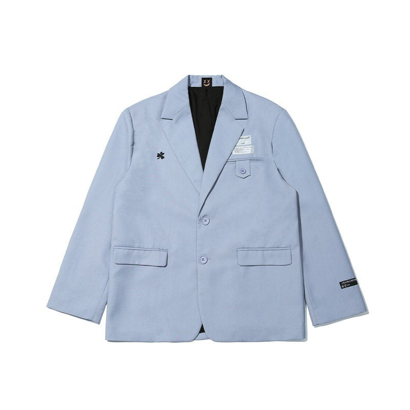 RickyisClown_Striped_Clown_Embroidery_Reflective_Patch_Men's_Polyester_Viscose_Casual_Blazers_MISSTT